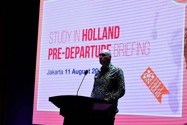 Wakil Duta Besar Belanda, Ferdinand Lahnstein di acara Pre Departure Briefing 2018 di Perpustakaan Nasional Republik Indonesia, Auditorium Lantai 2, Jl. Medan Merdeka Selatan No. 11, Gambir, Kota Jakarta Pusat, Sabtu, 11 Agustus 2018