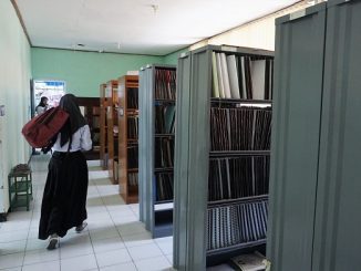 Ruang perpustakaan Balai Literasi Braille Indonesia (BLBI) Abiyoso di Cimahi