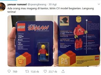 Kicauan CV unik Riski oleh akun Yanuar Faisal