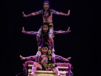 Ni Nyoman Yudia Utami, I Gusti Ayu Agung Galih Sanjiwani, dan I Made Pandu Satya Wigun dari SD Negeri 1 Pererenan Kabupaten Badung tampil untuk kategori Seni Tari di ajang FLS2N SD Tahun 2019 di Kota Tangerang Provinsi Banten