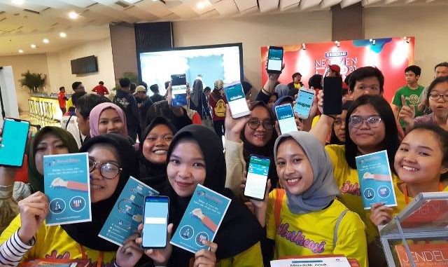 Pengunjung Pameran Siberkreasi Netizen Fair 2019 yang digelar di Mal Kota Kasablanka, Jakarta.