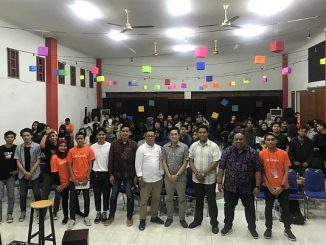 Para narasumber dan peserta seminar bertajuk "A Story to Start a Start-up" di Aula Plaza STIKOM InterStudi, Jalan Wijaya II, Kebayoran Baru, Jakarta Selatan