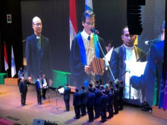 Pelantikan Rektor Universitas Kristen Maranatha masa bakti 2020-2024, Profesor Sri Widiyantoro berlokasi di kampus Jl. Surya Sumantri No. 65, Sukawarna, Kec. Sukajadi, Kota Bandung, Jawa Barat, Senin, 2 Maret 2020