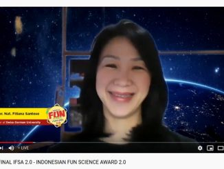 Rektor Swiss German University (SGU), Dr. rer. nat. Filiana Santoso saat memberikan sambutan di acara Grand Final "Indonesian Fun Science Awards 2.0" yang Live di Channel YouTube Swiss German University, Selasa 21 April 2020