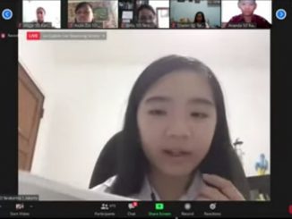 Audrey dari SD Tarakanita 1 dalam program #PakMenteriMengajar SD Tarakanita yang diselenggarakan oleh Yayasan Tarakanita bertema “Belajar Online untuk Masa Depan yang Lebih Baik” pada Jumat, 22 Mei 2020