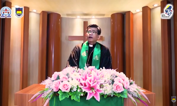 Pendeta Jotje Hanri Karuh di ibadah dan perayaan online HUT 7 Dasawarsa BPK PENABUR, Minggu, 19 Juli 2020