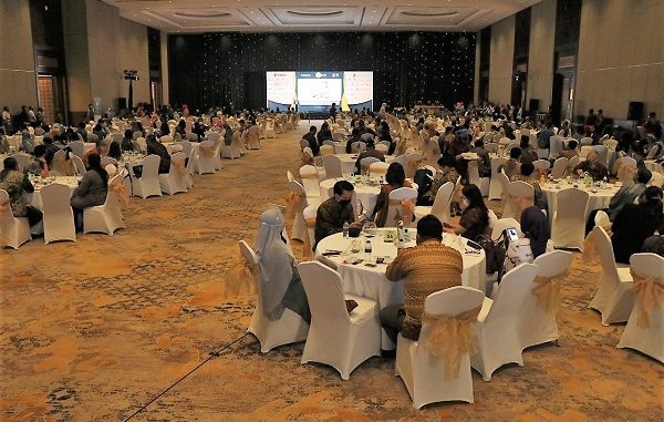 TOP CSR Awards 2020 dihelat dengan mengikuti protokol kesehatan Covid-19 di Sultan Hotel Jakarta, Rabu, 29 Juli 2020