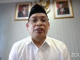 Ketua Tim Pelaksana LTMPT Mohammad Nasih saat konferensi pers, Jumat, 14 Agustus 2020.