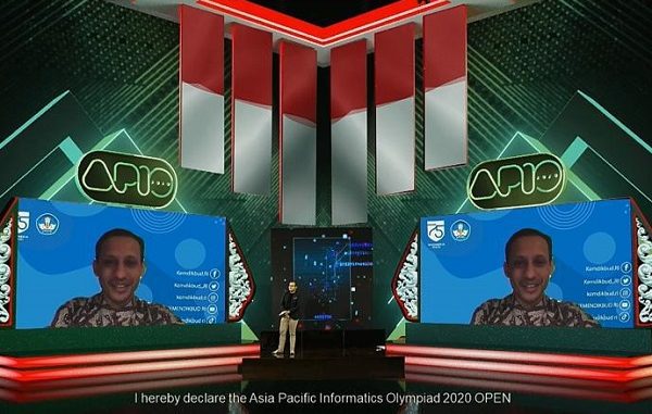 Menteri Pendidikan dan Kebudayaan (Mendikbud), Nadiem Anwar Makarim membuka kompetisi APIO 2020 secara daring di Kota Tangerang, Provinsi Banten pada Jumat pekan ini, 14 Agustus 2020
