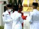 Tiga anggota Paskibraka Nasional 2020 sukses mengibarkan Sang Merah Putih di halaman Istana Merdeka pada Peringatan Detik-Detik Proklamasi Kemerdekaan Republik Indonesia, Senin, 17 Agustus 2020.