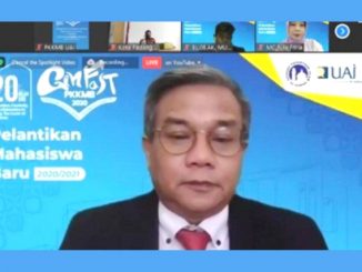 Rektor UAI, Prof. Dr. Asep Saefuddin dalam PKKMB virtual. (KalderaNews.com/Dok.UAI)