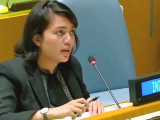 Silvany Austin Pasaribu berbicara dalam Sidang Umum PBB. (Ist.)