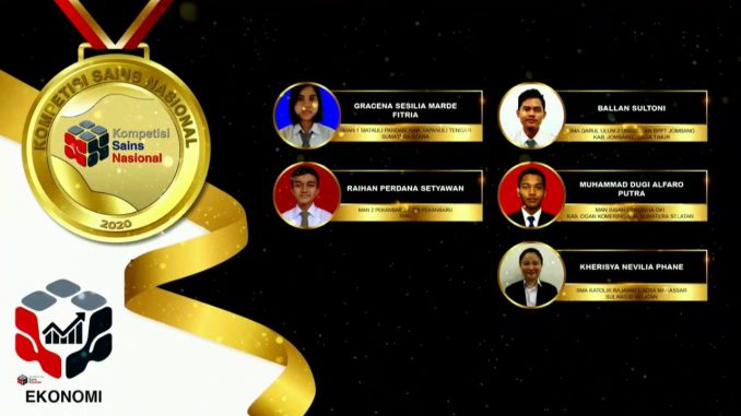 Para pemenang peraih medali emas KSN jenjang SMA Bidang Ekonomi 2020 Para pemenang peraih medali emas KSN jenjang SMA Bidang Ekonomi 2020