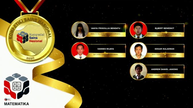 Para pemenang peraih medali emas KSN jenjang SMA Bidang Matematika 2020