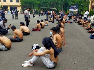 Kepolisian Daerah (Polda) Banten mengamankan puluhan pelajar SMP dan SMA yang akan mengikuti aksi unjuk rasa Omnibus Law Undang undang Cipta Kerja di lampu merah boru dan KP3B