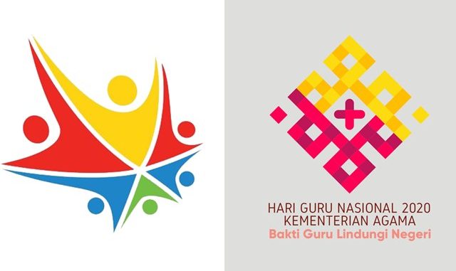 Ilustrasi: Dua versi logo Hari Guru Nasional 2020. (KalderaNews.com/repro: y.prayogo)