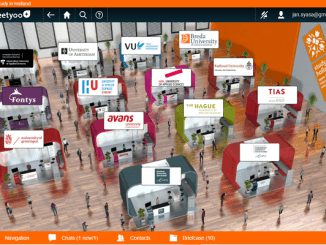Bagian hall pameran Virtual Study in Holland Fair 2020. Semua serba digital dan mudah diikuti. Pameran banyak menyediakan informasi yang mudah diunduh dalam bentuk PDF (KalderaNews/Syasa Halima)