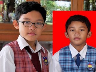 Peserta didik BPK PENABUR Jakarta yakni Jesreel Hasiholan Tua Sigalingging dari SMPK 5 PENABUR (biru) dan saat masih di SD (merah)
