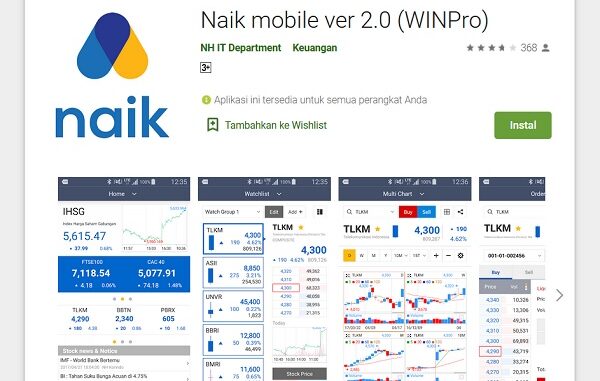 Aplikasi Naik NH Korindo Sekuritas