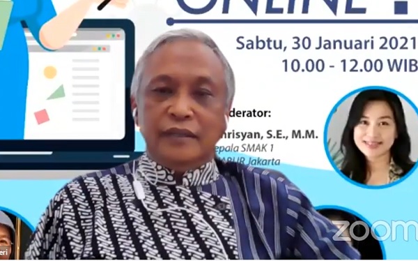 Dirjen Pendidikan Anak Usia Dini, Pendidikan Dasar, dan Pendidikan Menengah Kemdikbud, Jumeri, S.TP., M.Si saat talkshow Mengapa Sekolah Masih Online? yang diselenggarakan oleh BPK PENABUR Jakarta pada Sabtu, 30 Januari 2021