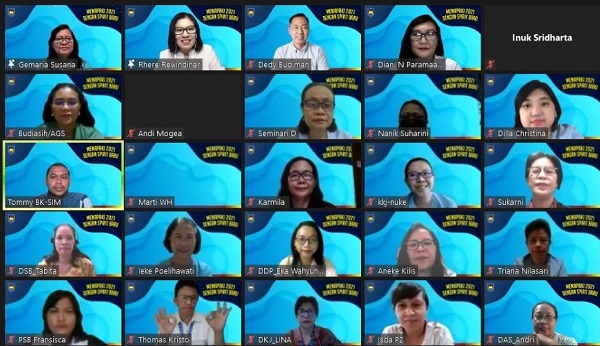 Peserta temu virtual bertajuk “Menapaki 2021 dengan Spirit Baru” BPK PENABUR Jakarta pada Rabu, 6 Januari 2021