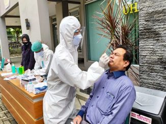 Fakultas Farmasi dan Sains (FFS) Universitas Muhammadiyah Prof. DR. HAMKA adakan tracing Covid-19 yang dilaksanakan di Kampus FFS Uhamka pada 9 Januari 2021 (KalderaNews/Dok. Uhamka)