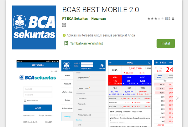 Aplikasi BEST Besutan BCA Sekuritas