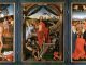 Lukisan Abad Pertengahan berjudul "Triptych of The Resurrection" oleh Hans Memling, seorang pelukis asal Belgia utara, tentang penyaliban Yesus Kristus, kebangkitan, dan kenaikan-Nya ke surga