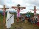Prosesi drama penyaliban Yesus Kristus saat Jumat Agung di lereng Gunung Merapi, Dusun Ponggol, Sleman, Yogyakarta pada 2010 silam