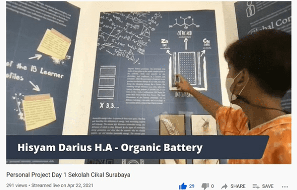 Hasyim Sekolah Cikal Momen Presentasi proyek Personal Project Sekolah Cikal Surabaya oleh Hisyam pada 22-23 April 2021 melalui kanal youtube Sekolah Cikal Official