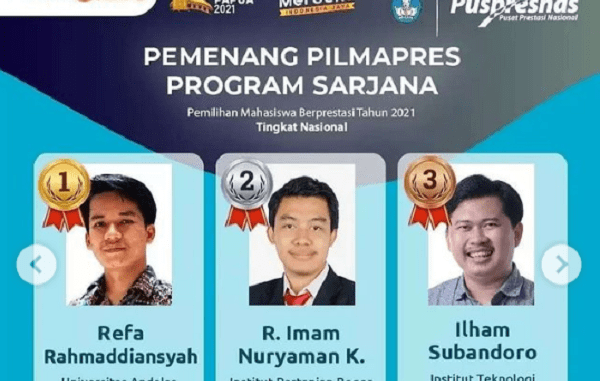 Pemenang Pilmapres 2021 program Sarjana. (KalderaNews.com/@ditjen.dikti) Pemenang Pilmapres 2021 program Sarjana. (KalderaNews.com/@ditjen.dikti)