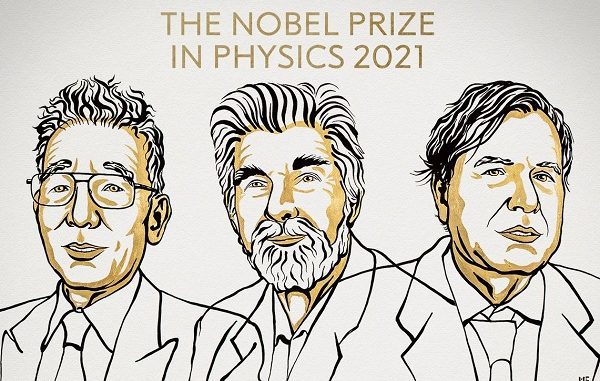 Syukuro Manabe, Klaus Hasselmann, Giorgio Parisi memenangkan Hadiah Nobel Fisika 2021. (KalderaNews.com/@NobelPrize) Syukuro Manabe, Klaus Hasselmann, Giorgio Parisi memenangkan Hadiah Nobel Fisika 2021. (KalderaNews.com/@NobelPrize)