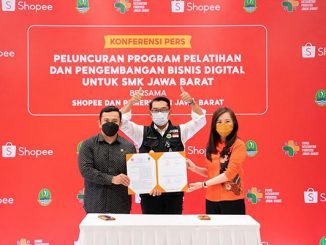 Peluncuran program Pelatihan Pengembangan Bisnis Digital yang diberikan kepada 406 guru dan lebih dari 26.000 murid di 206 Sekolah Menengah Kejuruan (SMK) di Jawa Barat. (KalderaNews.com/Dok.Shopee)