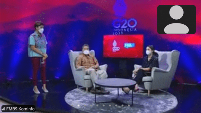 Diskusi Dirjen Kemendikbudristek dengan Maudy Ayunda pada Acara FMB9 (KalderaNews/Nova Yulfia)