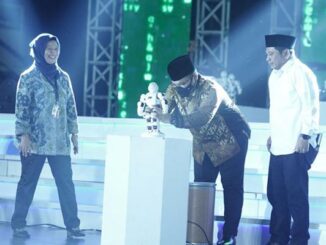 Menag Yaqut Cholil Qoumas membuka Kompetisi Sains Madrasah (KSM) di Padepokan Pencak Silat TMII DKI Jakarta. (Dok Pendis Kemenag)