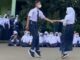Siswa dan siswi SMPN 1 Ciawi berdansa di halaman sekolah. (Dok.Sekolah)