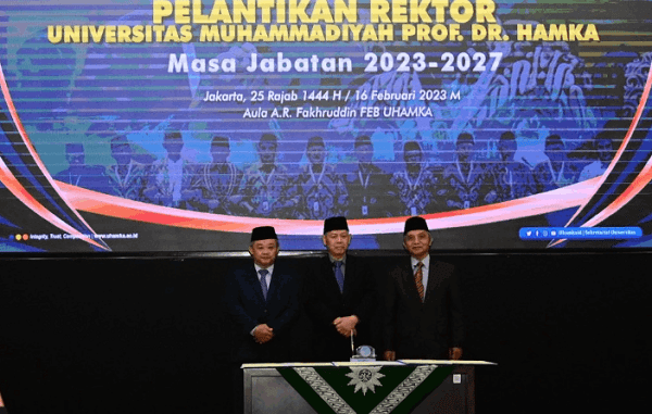 Prof Gunawan Suryoputro resmi dilantik menjadi Rektor Universitas Muhammadiyah Prof DR HAMKA (Uhamka) untuk masa jabatan 2023-2027