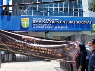 SMA Katolik Untung Suropati, Sidoarjo menyediakan penginapan dan konsumsi gratis kepada jamaah Nahdliyin. (Ist.)
