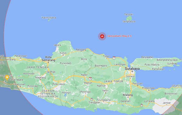 Gempa bumi berpusat di Laut Jawa. (Ist.)