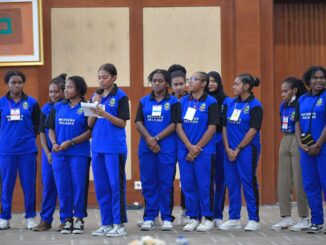 Para siswa SMA dan SMK penerima beasiswa Afirmasi Pendidikan Menengah (ADEM) wilayah Papua