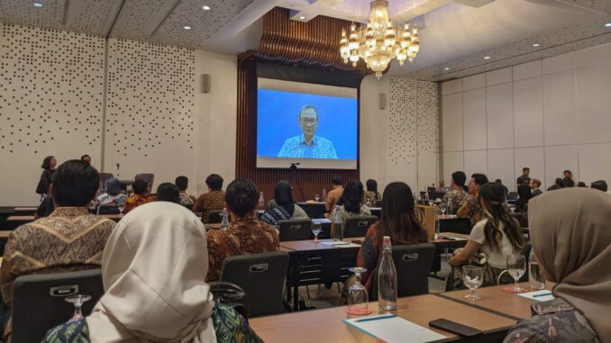 Direktur Jenderal Pendidikan Tinggi, Kementerian Pendidikan, Kebudayaan, Riset, dan Teknologi Republik Indonesia, Prof. Ir. Nizam, M.Sc., DIC., Ph.D di acara pelepasan 78 mahasiswa Indonesia peraih beasiswa Erasmus dari Uni Eropa di Jakarta pada Sabtu, 5 Agustus 2023