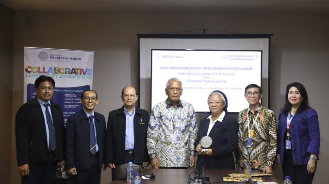 Penandatanganan kerjasama Yayasan Tarakanita dan Universitas Prasetya Mulya dilaksanakan di Kampus UPM BSD, Tangerang pada Selasa, 31 Oktober 2023