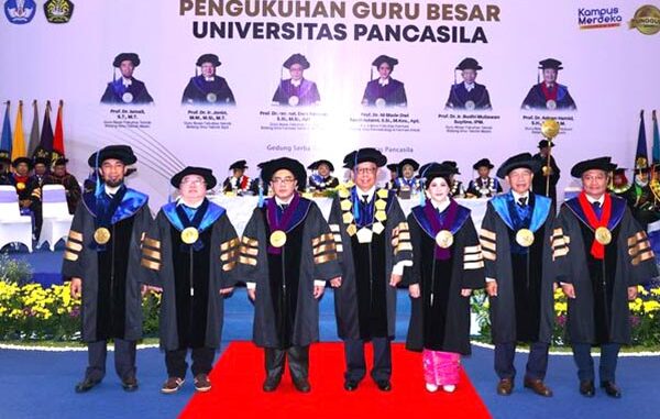 Universitas Pancasila (UP) mengukuhkan enam guru besar baru di Gedung Serba Guna Universitas Pancasila. (Dok. UP)