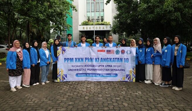 Peserta KKN internasional Universitas Muhammadiyah Semarang (Unimus) ke Malaysia.(dok.unimus)