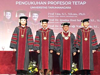 Pengukuhan 3 guru besar Universitas Tarumanagara (Untar). (dok.untar)