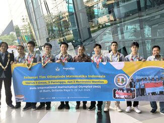 Tim Olimpiade Matematika Indonesia saat tiba di Bandara Soekarno-Hatta. (dok.puspresnas)