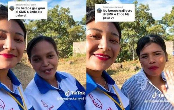 Tangkapan layar video tentang gaji guru honorer di Ende yang diunggah pemilik akun TikTok @ibuguru.karryn11. (@ibuguru.karryn11) Tangkapan layar video tentang gaji guru honorer di Ende yang diunggah pemilik akun TikTok @ibuguru.karryn11. (@ibuguru.karryn11)