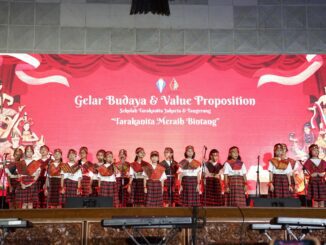 Gelar Budaya dan Value Proposition bertema “Tarakanita Meraih Bintang” oleh Sekolah Tarakanita Jakarta dan Tangerang di Gedung Manggala Wanabakti Jl. Gatot Subroto, Jakarta pada Sabtu, 26 April