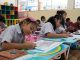 Peserta lomba mewarnai, menggambar dan membuat poster dengan tema "KAI Sustainable: Inovasi dan Kolaborasi Menuju Masa Depan" (KalderaNews/Dok. Sekolah)
