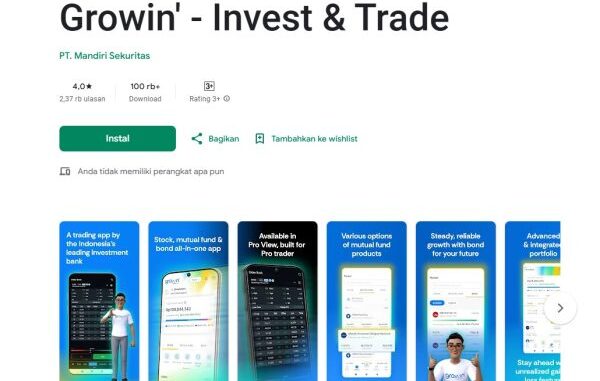 Aplikasi Growin' by Mandiri Sekuritas